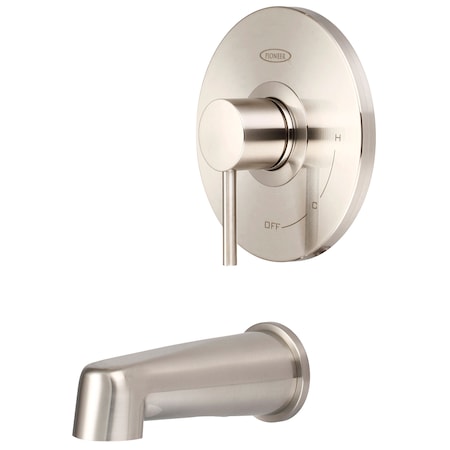 Pioneer Industries Single Handle Tub Trim Set, Wallmount, Brushed Nickel T-4MT201-BN